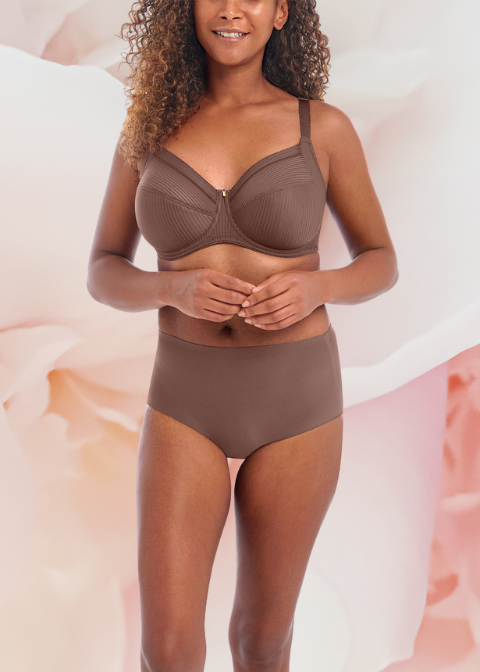 FANTASIE Fusion - Soutien-Gorge Jacquard Renfort latéral armatures Marron Coffee Roast